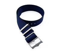 JUANZD Banda de reloj de rayas de nylon tejido de una sola pasada ajustable 20 mm 22 mm de plata/hebilla de cobre compatible con Tudor Bahía negra Correa de la OTAN(Navy Blue,22mm)