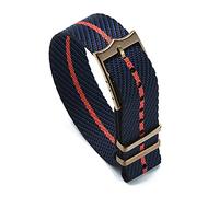 JUANZD Banda de reloj de rayas de nylon tejido de una sola pasada ajustable 20 mm 22 mm de plata/hebilla de cobre compatible con Tudor Bahía negra Correa de la OTAN(Copper Buckle No.4,22mm)