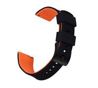 JUANZD Banda de reloj de silicona 20 mm 22 mm Relojes rápidos Relojes de goma correa for hombres Mujeres a prueba de agua Reemplazo de reloj(Black Orange 2,20mm)