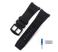 JUANZD Banda de reloj de silicona en extremo de muesca compatible con IWC Correa de Ingenieur compatible con hombres de 30 * 16 mm Impensos de goma de goma pulseras Pon Bindo de hebilla(Black black)