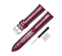 JUANZD Banda de reloj negro de color morado Bandas de cuero Bandas de relojes 12 mm 14 mm 16 mm 18 mm 20 mm Accesorios de reloj Banda de cinturón(Purple,14mm)