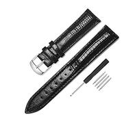 JUANZD Banda de reloj negro de color morado Bandas de cuero Bandas de relojes 12 mm 14 mm 16 mm 18 mm 20 mm Accesorios de reloj Banda de cinturón(Schwarz,14mm)