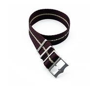 JUANZD Banda de reloj rayado de nylon tejida ajustable Silver/Hebilla de cobre compatible con Tudor Black Bay OTAN Strap 20 mm 22 mm(Black red khaki,20mm)