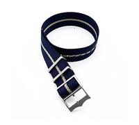 JUANZD Banda de reloj rayado de nylon tejida ajustable Silver/Hebilla de cobre compatible con Tudor Black Bay OTAN Strap 20 mm 22 mm(Black navy khaki,20mm)