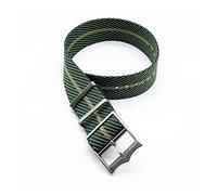 JUANZD Banda de reloj rayado de nylon tejida ajustable Silver/Hebilla de cobre compatible con Tudor Black Bay OTAN Strap 20 mm 22 mm(Green khaki,20mm)