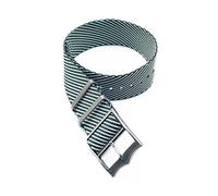 JUANZD Banda de reloj rayado de nylon tejida ajustable Silver/Hebilla de cobre compatible con Tudor Black Bay OTAN Strap 20 mm 22 mm(Green white,22mm)