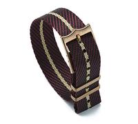 JUANZD Banda de reloj rayado de nylon tejida ajustable Silver/Hebilla de cobre compatible con Tudor Black Bay OTAN Strap 20 mm 22 mm(Copper Buckle No.1,20mm)