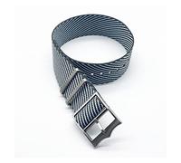 JUANZD Banda de reloj rayado de nylon tejida ajustable Silver/Hebilla de cobre compatible con Tudor Black Bay OTAN Strap 20 mm 22 mm(Gray white,22mm)