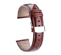 JUANZD Banda de reloj suave Brown Brown 18 19 20 21 22 24mm Mujeres Reloj de cuero Correa Correa Correa de pulsera Pulsera de implementación Cierre(Bruin,24mm)