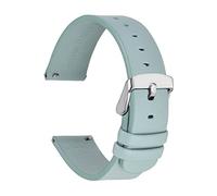 JUANZD Bandas de reloj de cuero Compatibles con hombres Mujeres 18 mm 20 mm Coras de reemplazo de 22 mm Liberación rápida con hebilla inoxidable(Light Blue-Silver,22mm)