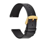 JUANZD Bandas de reloj de cuero Compatibles con hombres Mujeres 18 mm 20 mm Coras de reemplazo de 22 mm Liberación rápida con hebilla inoxidable(17,20mm)