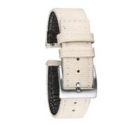 JUANZD Bandas de reloj de lienzo de liberación rápida de dos piezas Correas de reloj de tela Hebilla de servicio pesado 18 mm 20 mm 22 mm(Ivory,20mm)