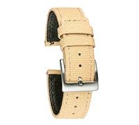 JUANZD Bandas de reloj de lienzo de liberación rápida de dos piezas Correas de reloj de tela Hebilla de servicio pesado 18 mm 20 mm 22 mm(KHAKI,20mm)