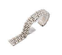 JUANZD Bandas de reloj de oro Pulsera de reloj de metal de acero inoxidable 14 mm 16 mm 18 mm 20 mm 22 mm Compatible con reloj de lujo Hora de hombres rectos(Silver,20mm)