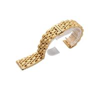JUANZD Bandas de reloj de oro Pulsera de reloj de metal de acero inoxidable 14 mm 16 mm 18 mm 20 mm 22 mm Compatible con reloj de lujo Hora de hombres rectos(Gold,18mm)