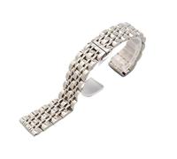 JUANZD Bandas de reloj de oro Pulsera de reloj de metal de acero inoxidable 14 mm 16 mm 18 mm 20 mm 22 mm Compatible con reloj de lujo Hora de hombres rectos(Silver,18mm)