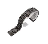JUANZD Bandas de reloj de oro Pulsera de reloj de metal de acero inoxidable 14 mm 16 mm 18 mm 20 mm 22 mm Compatible con reloj de lujo Hora de hombres rectos(Schwarz,24mm)
