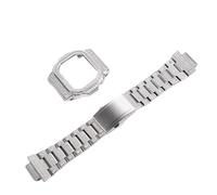 JUANZD Bisel de correa con incrustación de diamantes compatible con DW-5600 GWM5610 GWB5600 Pulsera de acero inoxidable 316L Band 316L con herramientas(Case Band Set,5600 Series)