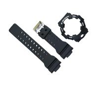 JUANZD Bisel de correa de reloj de resina suave compatible con GA700 GA-700SK GA710 GA735 Watchband Case Men Watch Band Case Pulsera de goma(Black-White Word)
