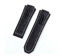 JUANZD Black Brown Green Black 29 mm con banda de vigilancia de banda de silicona compatible con correa de Hublot compatible con King Power Series CENTRO Logotipo en la herramienta(Watch strap 8,29MM_