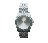 JUANZD Caja de reloj plateada de 36 mm, correa de cristal de zafiro, compatible con movimiento NH35, NH36 y NH34.(Groen)