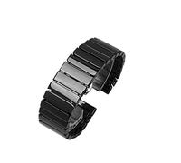 JUANZD Ceramic Watchband 18 20 22 mm Correa de reemplazo de pulsera blanca negra for hombres y mujeres Liberación rápida(Schwarz,20mm)