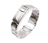 JUANZD Compatible con correa de acero Ditona The Diver Watch Chain 20 mm 21 mm Correa de acero inoxidable macizo for hombre y mujer(Silvery,21mm No logo)