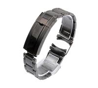 JUANZD Compatible con correa de acero Ditona The Diver Watch Chain 20 mm 21 mm Correa de acero inoxidable macizo for hombre y mujer(Schwarz,20mm No logo)