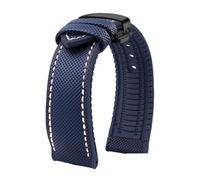 JUANZD Compatible con correa de reloj Water Ghost Hamilton Series, correa de nailon con parte inferior de goma, 20mm, 22mm, 23, pulsera suave impermeable for hombres(Blue White Black B,20mm)