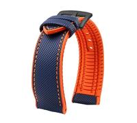 JUANZD Compatible con correa de reloj Water Ghost Hamilton Series, correa de nailon con parte inferior de goma, 20mm, 22mm, 23, pulsera suave impermeable for hombres(Blue Orange black A,19mm)