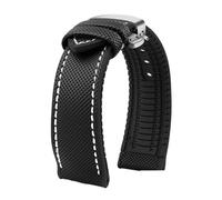 JUANZD Compatible con correa de reloj Water Ghost Hamilton Series, correa de nailon con parte inferior de goma, 20mm, 22mm, 23, pulsera suave impermeable for hombres(Black White silver B,19mm)