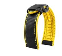 JUANZD Compatible con correa de reloj Water Ghost Hamilton Series, correa de nailon con parte inferior de goma, 20mm, 22mm, 23, pulsera suave impermeable for hombres(Black yellow black B,22mm)