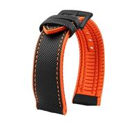 JUANZD Compatible con correa de reloj Water Ghost Hamilton Series, correa de nailon con parte inferior de goma, 20mm, 22mm, 23, pulsera suave impermeable for hombres(Black Orange blackA,23mm)