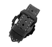 JUANZD Compatible con G-SHOCK GST-B100 / W300/400 S110/S120/ W130L Correa de reloj de cuero Puerto cóncavo Reloj for hombre Correa de línea manual Correa 26 mm(Gray black)