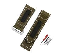 JUANZD Compatible con Lumino PAM01118/PAM01661/PAM441 correa de reloj adhesiva de fibra de carbono a cuadros de nailon esfera grande accesorios de pulsera for hombre(Army Green silver,24mm)