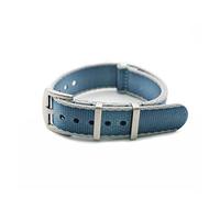JUANZD Compatible con Nylon NATO Strap 20 mm de 22 mm Stripe Watchband Reloj Watch Accesorios de pulsera Compatible con la correa de reloj de la OTAN Brand(Light Blue Grey Edge,20mm)