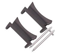 JUANZD Conector de extremo curvo de acero inoxidable compatible con Galaxy Watch de 40 mm y 44 mm, adaptador de correa de reloj plateado y negro, 2 unidades(6,Galaxy watch 4 40mm)