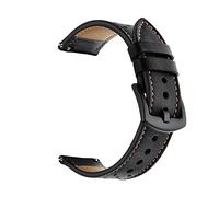 JUANZD Correa de 20/22 mm VGalaxy Watch 46 mm/42 mm/Active Gear S3 Frontier/S2/Reloj deportivo con correa de cuero GT S 3 2 46(Schwarz,3.4)
