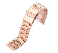 JUANZD Correa de acero inoxidable 18 mm 20 mm 22 mm 24 mm Correa de reloj de metal Pulsera de eslabones Correa de reloj Negro Plata Oro rosa(Rose gold,22mm)