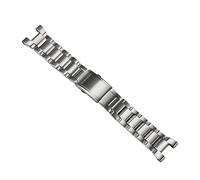 JUANZD Correa de acero inoxidable compatible con reemplazo de banda de reloj GST-W300 GST-S130 GST-400G GST B100 Brazalete de relojes for hombres de metal(Silver-With logo)
