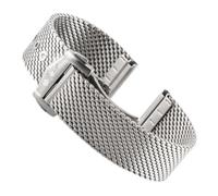 JUANZD Correa de acero inoxidable plateada de 20 mm Compatible con Omega007 HEIMDALLR pulsera de malla de lujo piezas de accesorios de repuesto for reloj(With logo)
