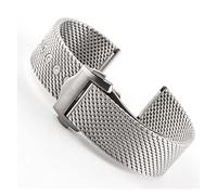 JUANZD Correa de acero inoxidable plateada de 20 mm Compatible con Omega007 HEIMDALLR pulsera de malla de lujo piezas de accesorios de repuesto for reloj(No logo)