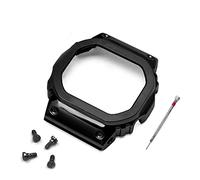 JUANZD Correa de acero inoxidable V4.0 compatible con G-shock GW-M5610 DW5600 G-5600 Correa y caja de reloj Bisel de acero macizo(Black Bezel,5600 series)