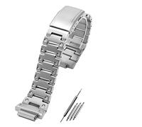 JUANZD Correa de acero inoxidable V4.0 compatible con G-shock GW-M5610 DW5600 G-5600 Correa y caja de reloj Bisel de acero macizo(Silver strap,5610 series)