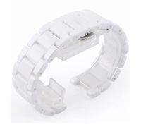 JUANZD Correa de cerámica cóncava 20 * 11 18 * 10 16 * 9 mm Pulsera de banda de reloj compatible con Gucci Omega GC Adivina Dior Pasha(White,16mm-9mm)