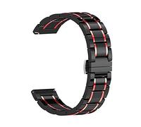 JUANZD Correa de cerámica de 20 mm, 22 mm, 24 mm, compatible con Galaxy 3 Active, reloj de 46 mm 42, compatible con Pace/Stratos 2 /Bip, correa de lujo de cerámica inteligente(Black red,22mm)