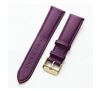 JUANZD Correa de cuero for mujeres de cuero suave de cuero de cuero de cuero de grano de vapor de vajilla.(Purple gold buckle,21mm)