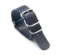 JUANZD Correa de cuero for reloj Nato, correa de repuesto hecha a mano de 18mm, 20mm, 22mm y 24mm, accesorios for reloj de hombre(Blue,22mm)