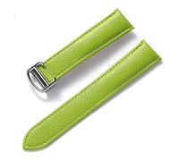 JUANZD Correa de cuero suave con guijarros, repuesto de tanque Solo London, cierre plegable, 14mm, 16mm, 18mm, 20mm, 22mm, accesorios for relojes(Apple green,20mm)