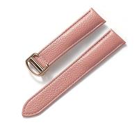 JUANZD Correa de cuero suave con guijarros, repuesto de tanque Solo London, cierre plegable, 14mm, 16mm, 18mm, 20mm, 22mm, accesorios for relojes(Lotus root roses,20mm)